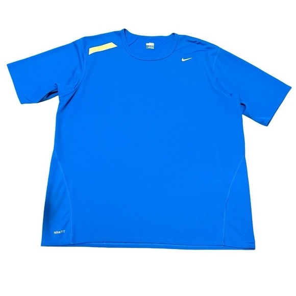 Men’s Nike Fit Dry Short Sleeve Shirt Athletic Top Size XL Blue - Picture 1 of 4